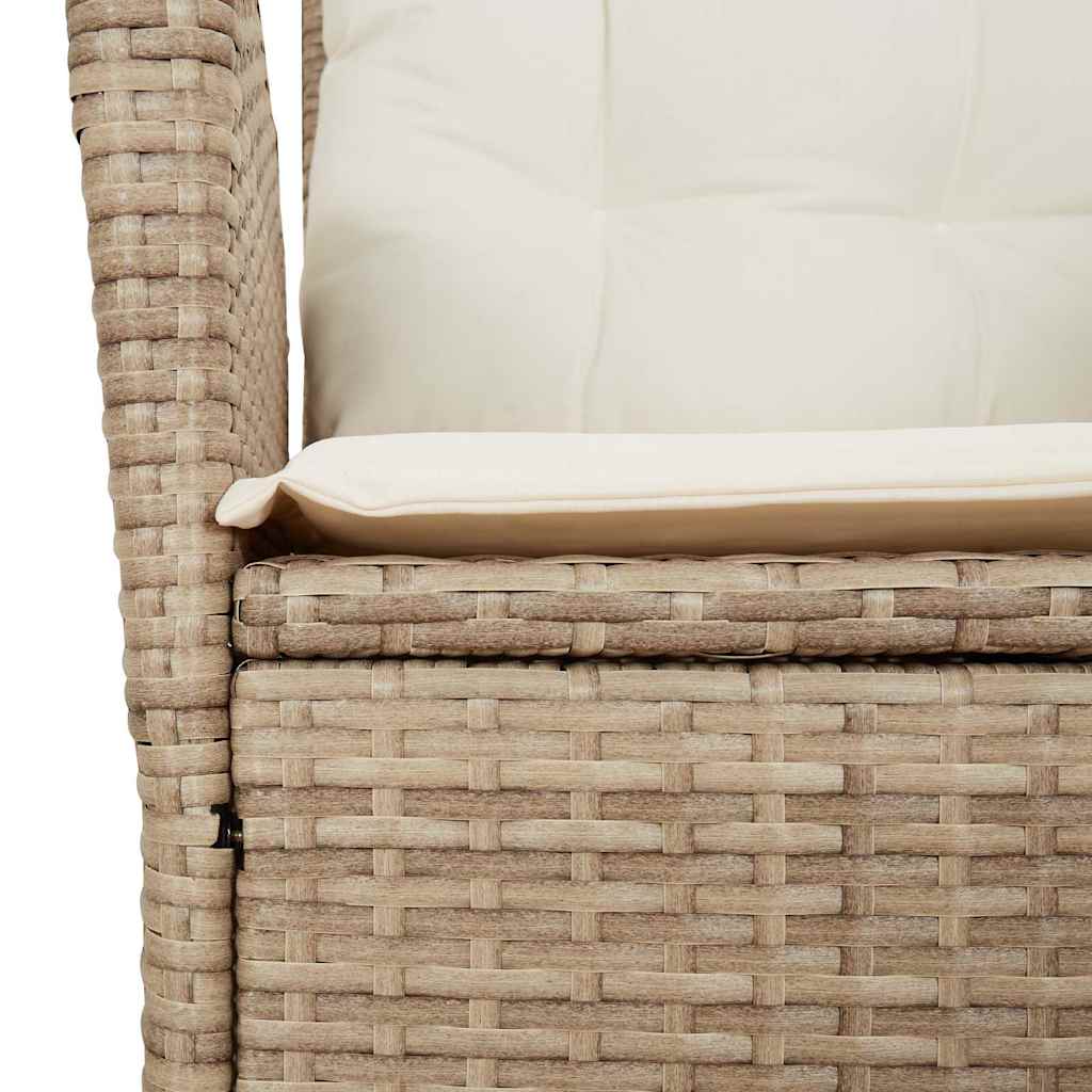 9-tlg. Garten-Essgruppe mit Kissen Beige Poly Rattan